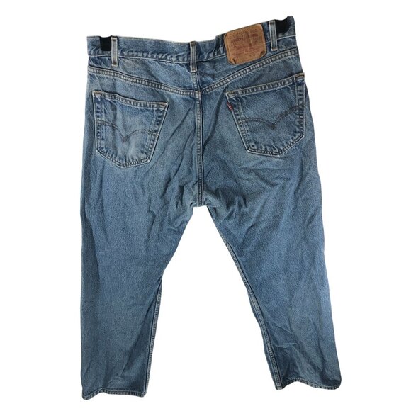 Levis Mens Jeans 505 Regular Fit Straight Leg Vintage Y2K 36x30 Measures 34x27 - Picture 5 of 8